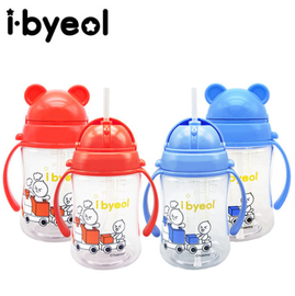 [I-BYEOL Friends] Tritan ,280ml, Simple One Touch Straw cup, Blue _Safe disinfection, FDA approved, free of BPA _ Made in KOREA